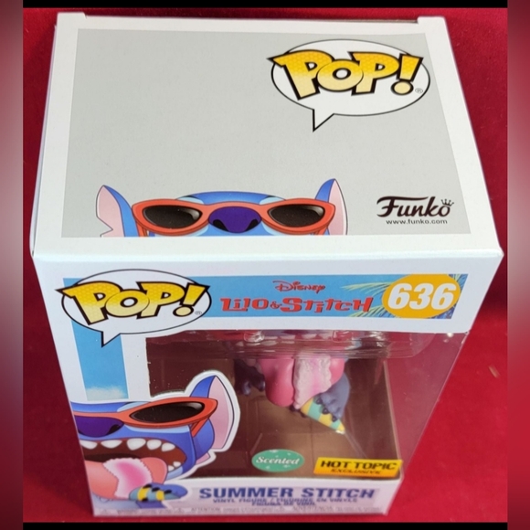 Hot topic exclusive summer stitch funko # 636 (nib) With pop protector - Picture 4 of 7